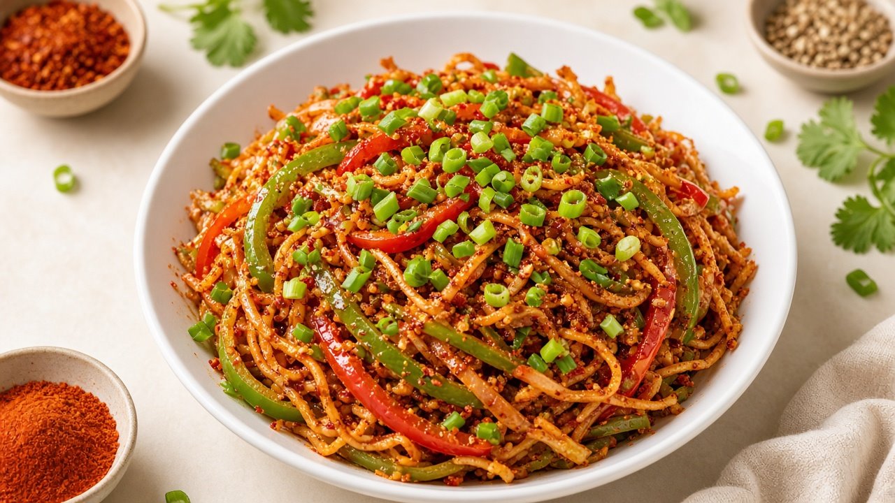 Street-style noodles with vegetables